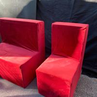 Poltroncina singola in polistirolo – velluto rosso