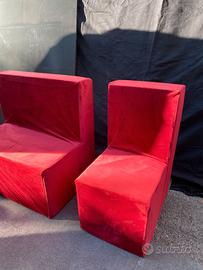 Poltroncina singola in polistirolo – velluto rosso