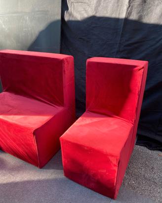 Poltroncina singola in polistirolo – velluto rosso