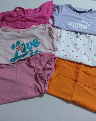 Set 6 Magliette Bambina 11-12 Anni