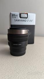 Samyang 20mm T1,9 per Sony Full frame