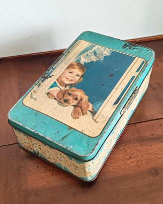 Scatola latta Pane Angeli vintage anni 60