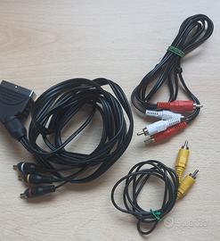 Lotto 3 cavi RCA AV e SCART audio video