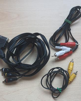 Lotto 3 cavi RCA AV e SCART audio video
