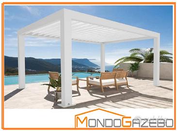 Pergola gazebo bioclimatica 3x5 motorizzata e led