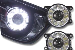 FARI ANABBAGLIANTI A LED LUCE DIURNA FONDO CROMATO