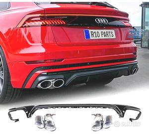 DIFFUSORE AUDI Q8 18-23 LOOK SQ8 NERO + TERMINALI 
