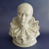 Mezzo busto Pierrot in ceramica vintage