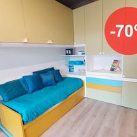 Cameretta moderna bambini Dielle ponte con 2 letti