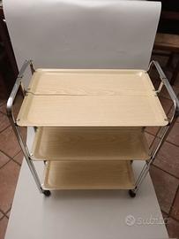 Carrello portavivande pieghevole, 3 ripiani