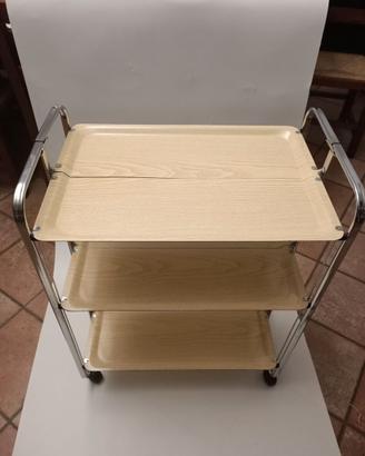Carrello portavivande pieghevole, 3 ripiani