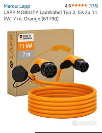 Cavo ricarica auto elettri Lapp 11 kW 3P 20A 7metr