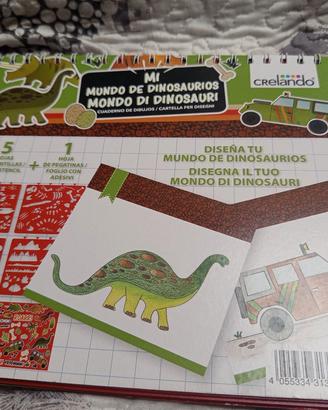 Stencil e adesivi sui dinosauri