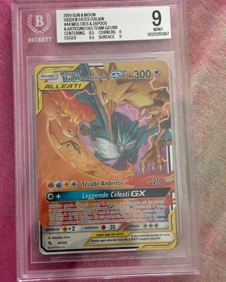 Moltres Zapdos Articuno GX 44/68 ITA BGS 9 Pokémon