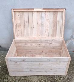 Baule cassapanca in legno artigianale