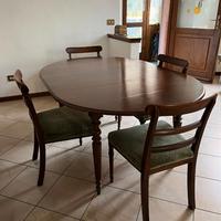 Tavolo stile inglese allungabile, con 6 sedie