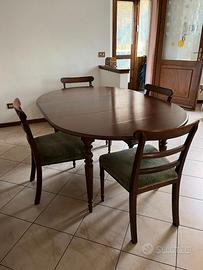 Tavolo stile inglese allungabile, con 6 sedie