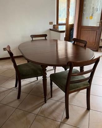 Tavolo stile inglese allungabile, con 6 sedie