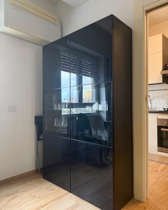 Mobile vetrina / credenza moderna nero lucido con