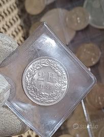 2 franchi argento fdc della svizzera 1955