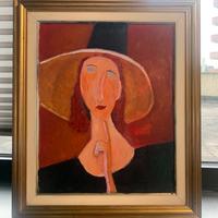 Replica di Modigliani fatto a nano olio suvtela