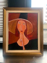 Replica di Modigliani fatto a nano olio suvtela