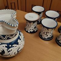 Tazze e brocca in ceramica Cecconi Orvieto