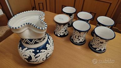 Tazze e brocca in ceramica Cecconi Orvieto