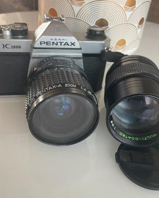 Pentax K1000 con 35-50mm e 135mm