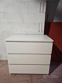 Cassettiera IKEA MALM bianca 3 cassetti 80x48x78