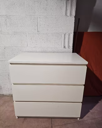 Cassettiera IKEA MALM bianca 3 cassetti 80x48x78