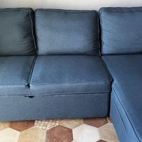 Divano letto con contenitore e chaise-longue
