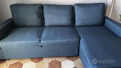 Divano letto con contenitore e chaise-longue