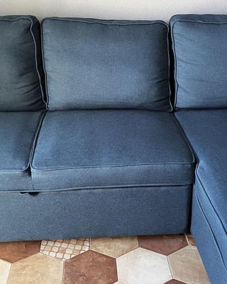 Divano letto con contenitore e chaise-longue
