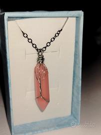 collana con ciondolo pietra albero della vita