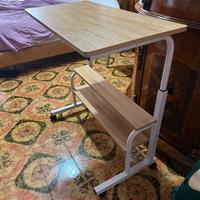 Scrivania Mobile Regolabile Rovere/Bianco -