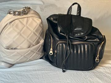 Zaino nero e beige