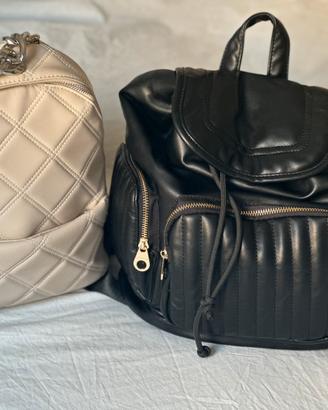 Zaino nero e beige