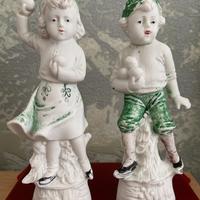 Coppia di statuette ceramica Germania inizio 900