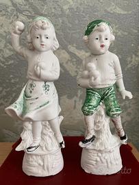 Coppia di statuette ceramica Germania inizio 900