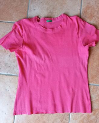 T-shirt rosa corallo Benetton 