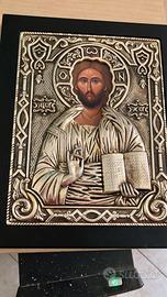 Icona Bizantina in Oro 24k e Argento 950