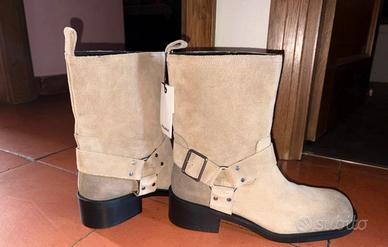 Stivali Biker scamosciati