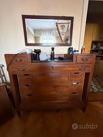 Comò cassettone vintage anni ’20/’30 piano marmo