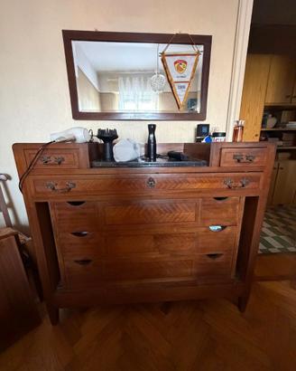 Comò cassettone vintage anni ’20/’30 piano marmo