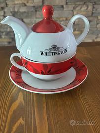 Whittington tè per uno porcellana bianco/rosso