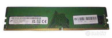 RAM DDR4 8Gb UDIMM 3200Mhz Micron 1RX8 per PC