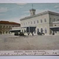 Cartolina vintage bologna stazione della ferrovia
