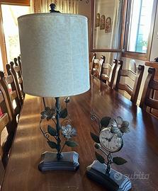 Set lampada e orologio coordinati in ferro battuto