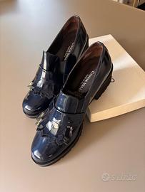 mocassini donna di vernice blu n. 40